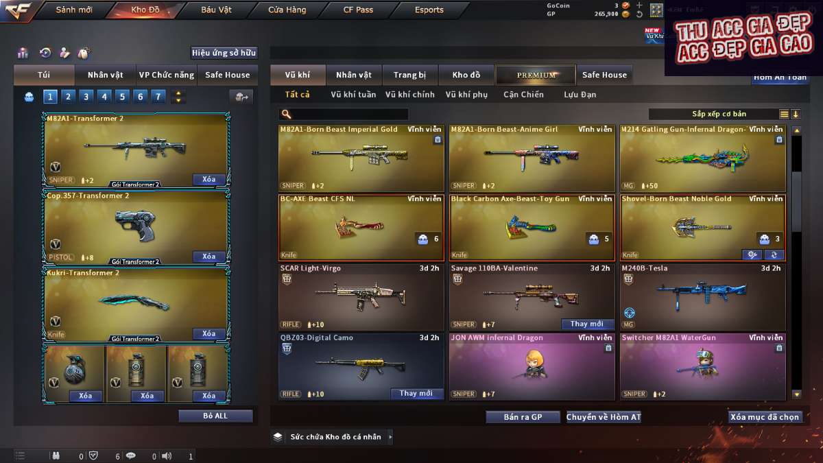 shop acc cf uy tin gia re